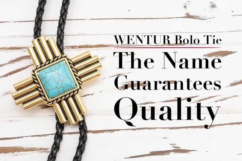 Wentur Stone Bolo Ties for Men Western - Vintage Cowboy Bolo Tie for Women Western Costume Accessories - Image 2